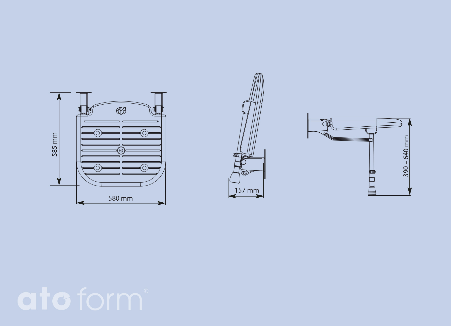 Duschklappsitz 4000, breit