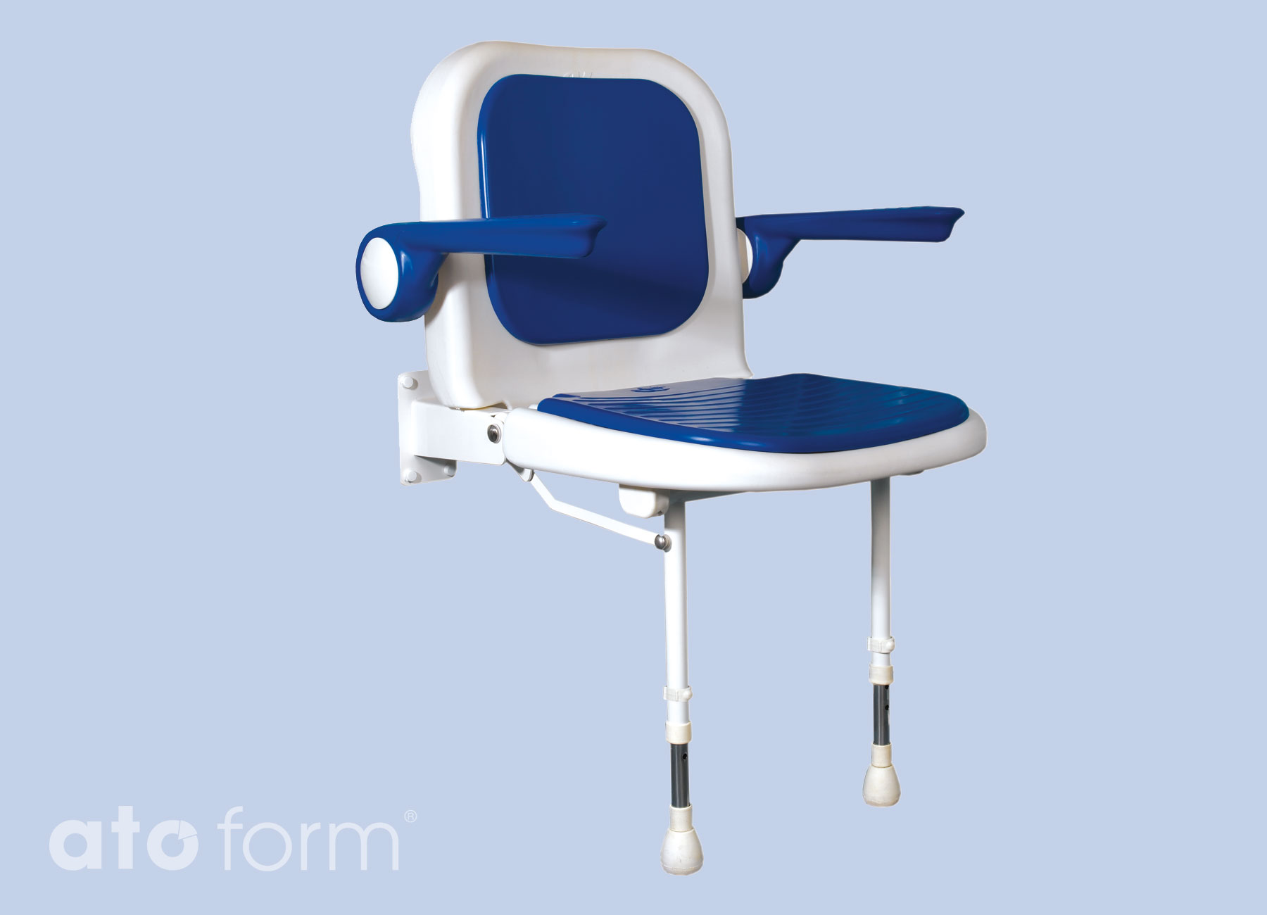 Duschklappsitz 4000, breit, mit Arm- und Rückenlehne