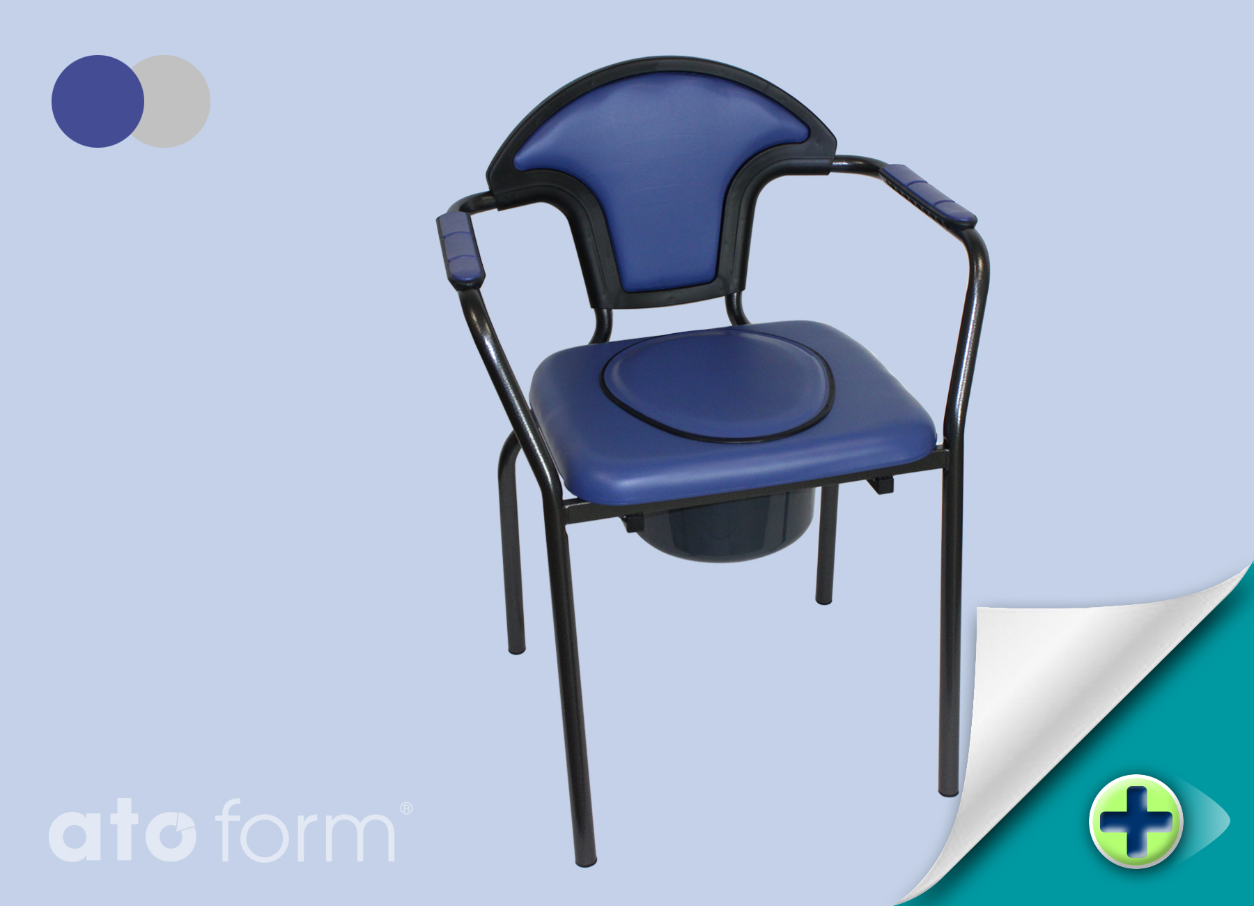 New Open Toilettenstuhl (Modell 2023) Standardsitzplatte, Höhe fix