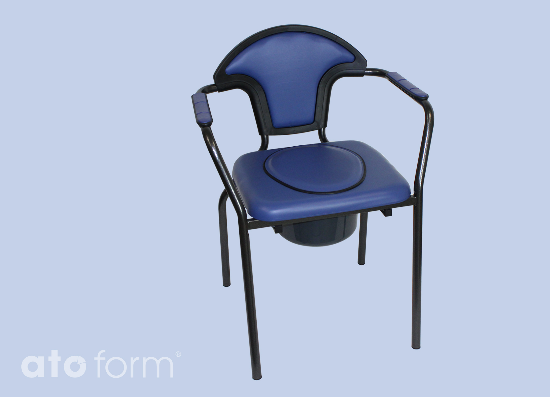 New Open Toilettenstuhl (Modell 2023) Standardsitzplatte, Höhe fix