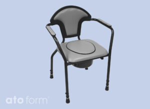 New Open Toilettenstuhl (Modell 2023) Standardsitzplatte, Höhe verstellbar