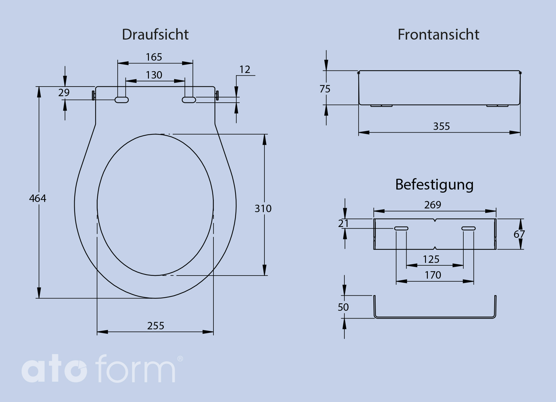 Toilettensitzerhöhung Ashby Lift Oval