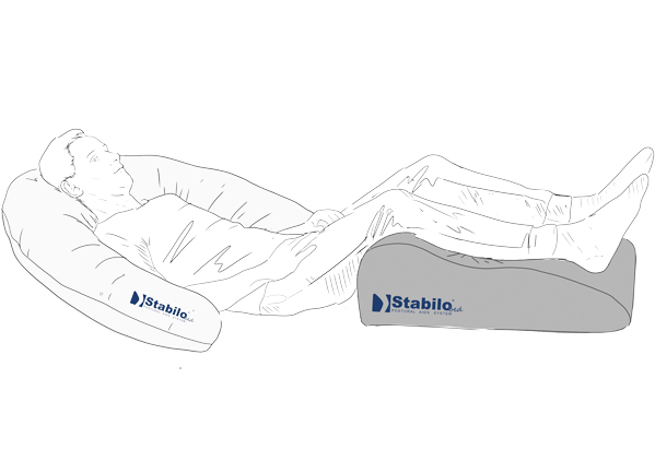 Anwendung thermoaktives Hochlagerungs-Beinkissen