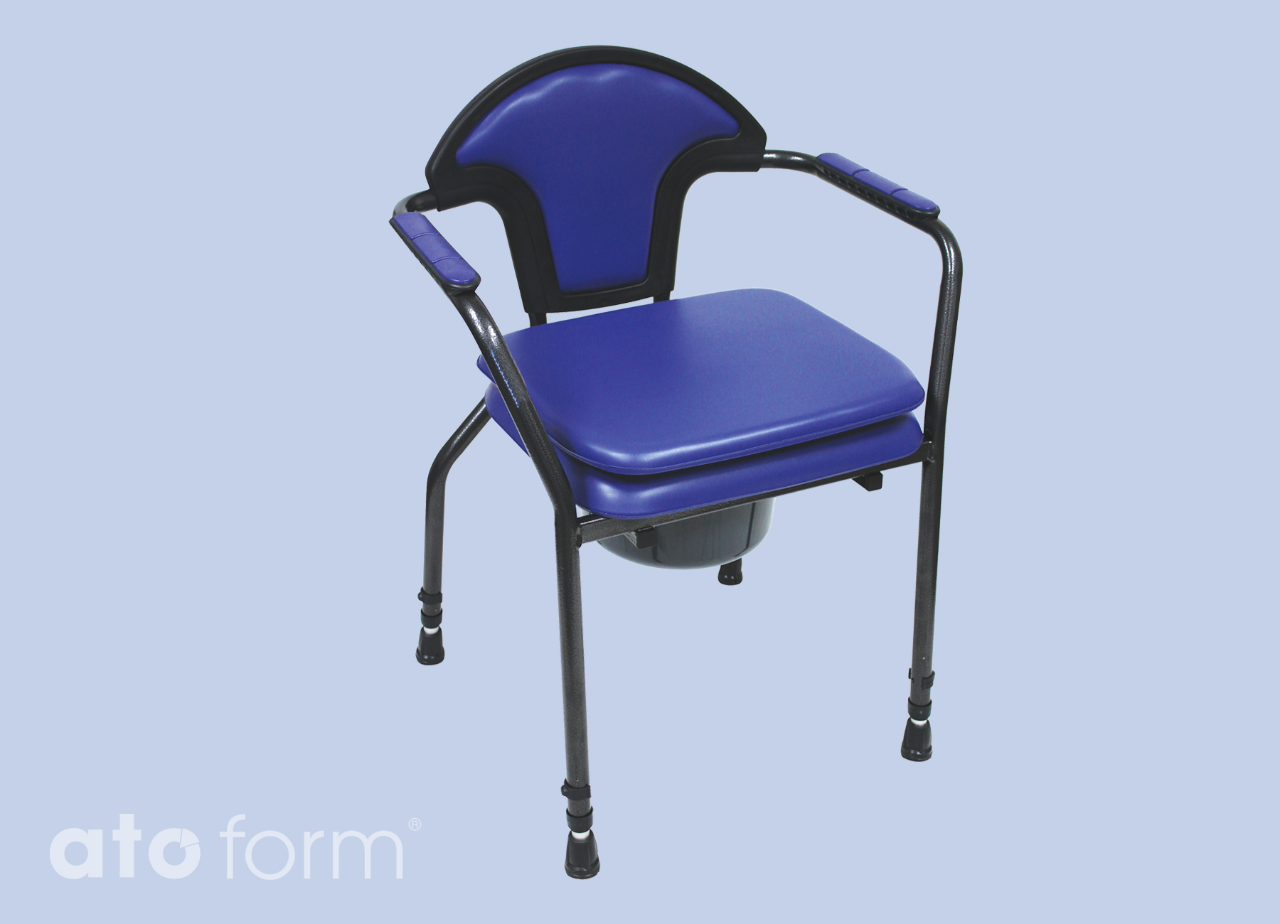 New Open Toilettenstuhl (Modell 2023) mit Abdeckplatte, Höhe verstellbar